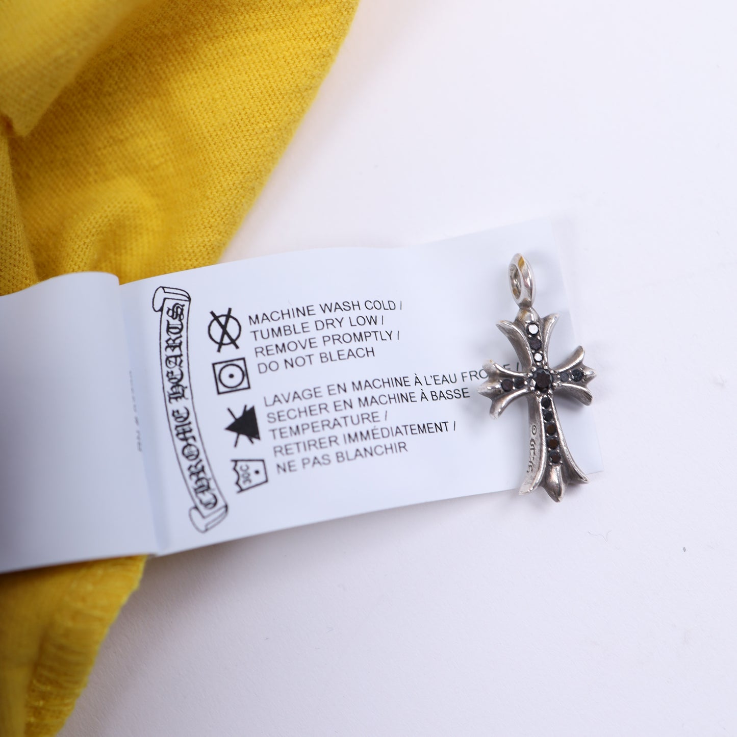 CHROME HEARTS YELLOW HORSESHOE RINGER TEE SMALL