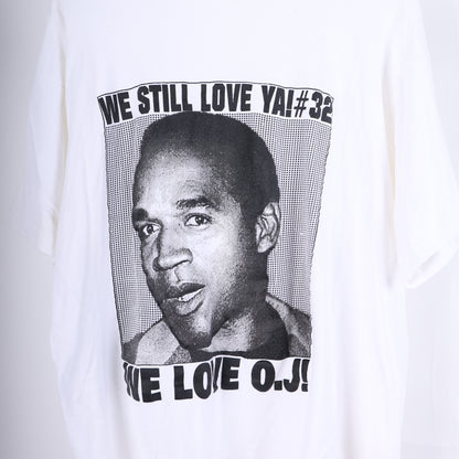 WE STILL LOVE YA #32 O.J. SIMPSON VINTAGE WHITE T-SHIRT