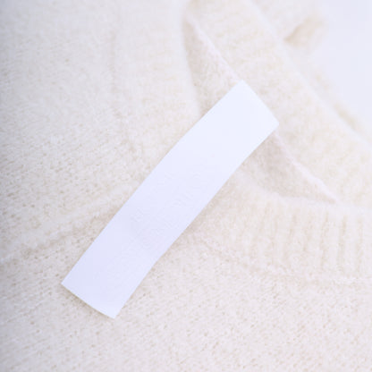 CHROME HEARTS WHITE CASHMERE SWEATER WITH LEAPOARD PATCHES