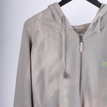 VINTAGE FADED XBOX 360 EMBRODIERED SAGE GREEN ZIP HOODIE