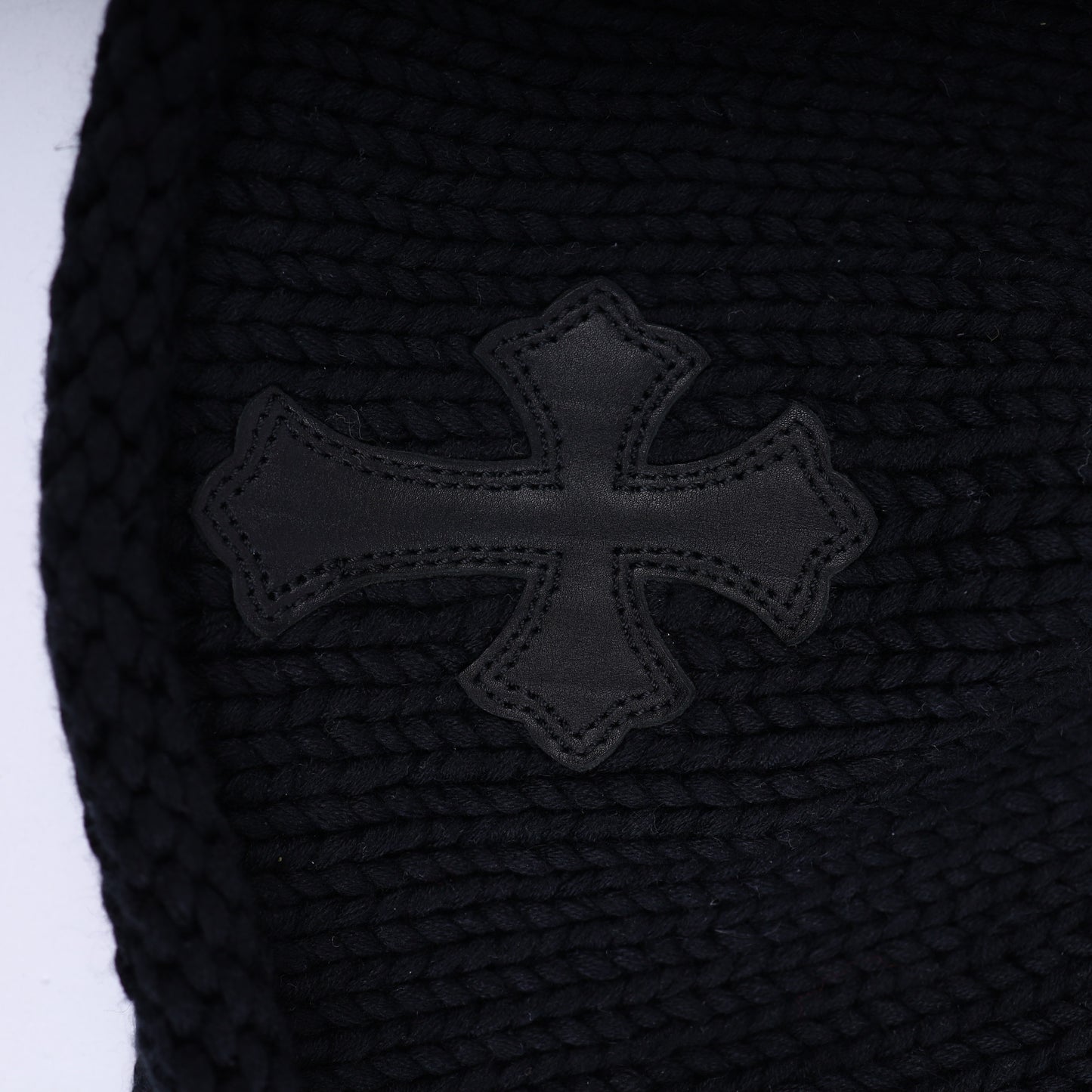 CHROME HEARTS BLACK CROSS PATCH BEANIE