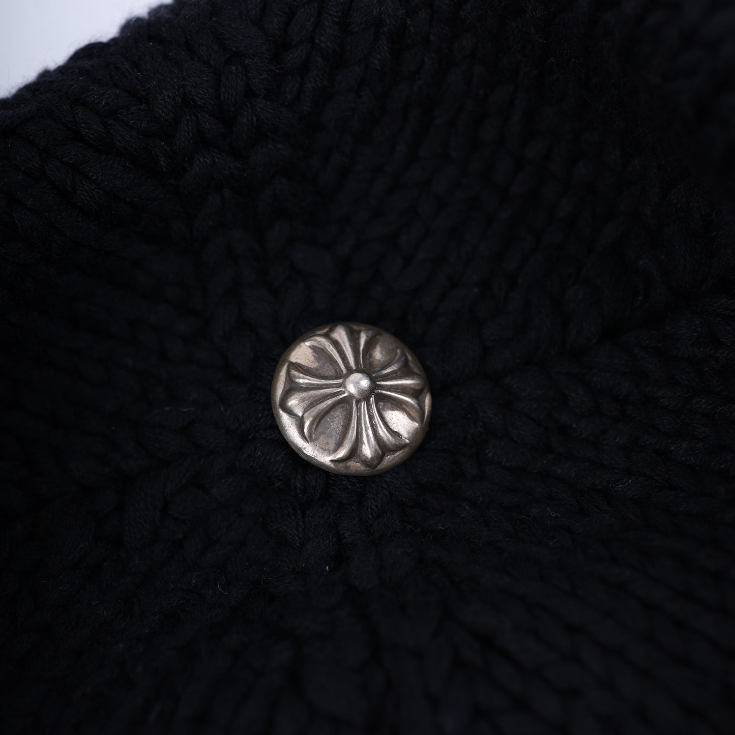 CHROME HEARTS BLACK CROSS PATCH BEANIE