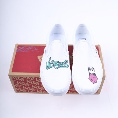 MATTY BOY HAND DRAWN VANS SLIP ONS
