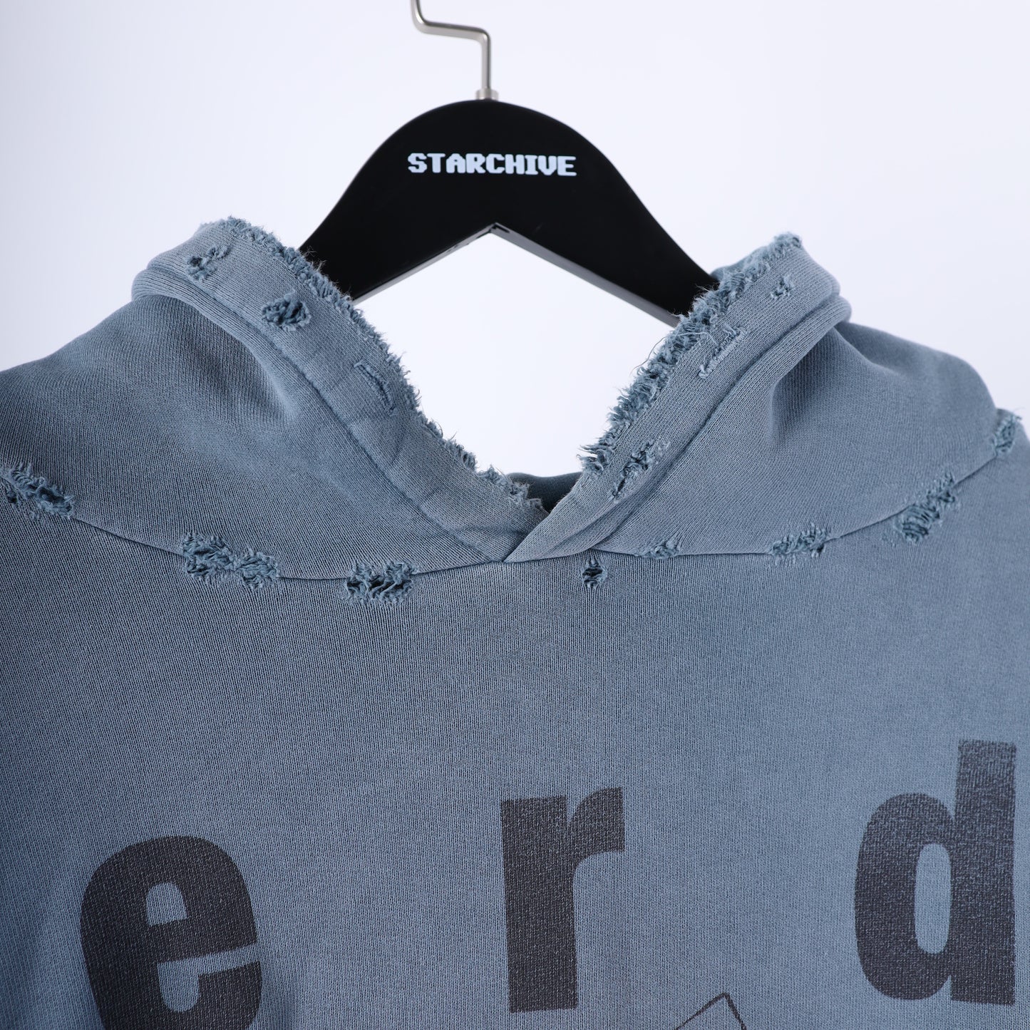 ERD DRESSING UP TIME BLUE THRASHED HOODIE
