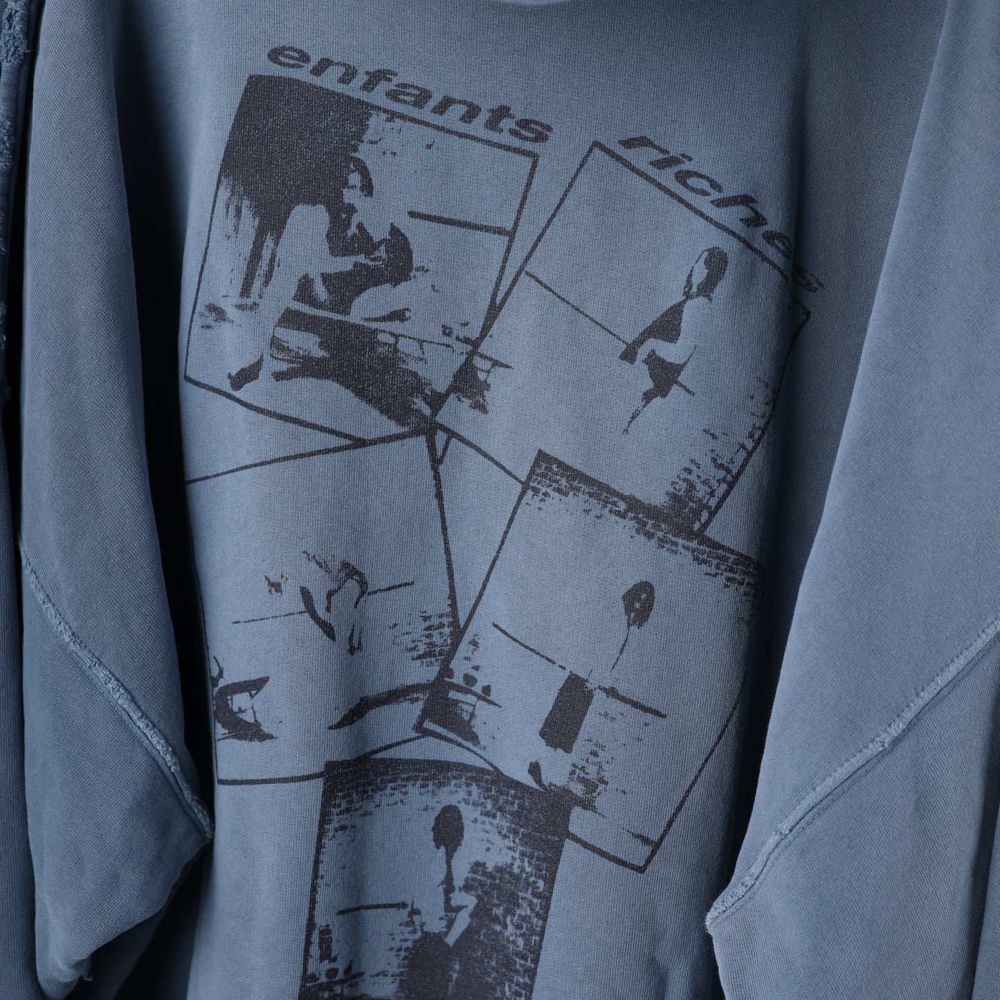 ERD DRESSING UP TIME BLUE THRASHED HOODIE