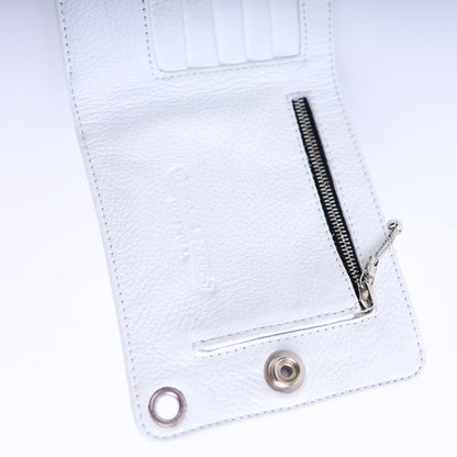 WHITE CHROME HEARTS BIFOLD HEART WALLET RHODIUM PLATED