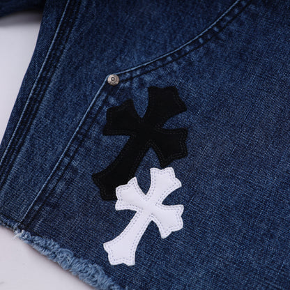 CARPENTER CROSS PATCH SHORT WHITE + BLACK SUEDE