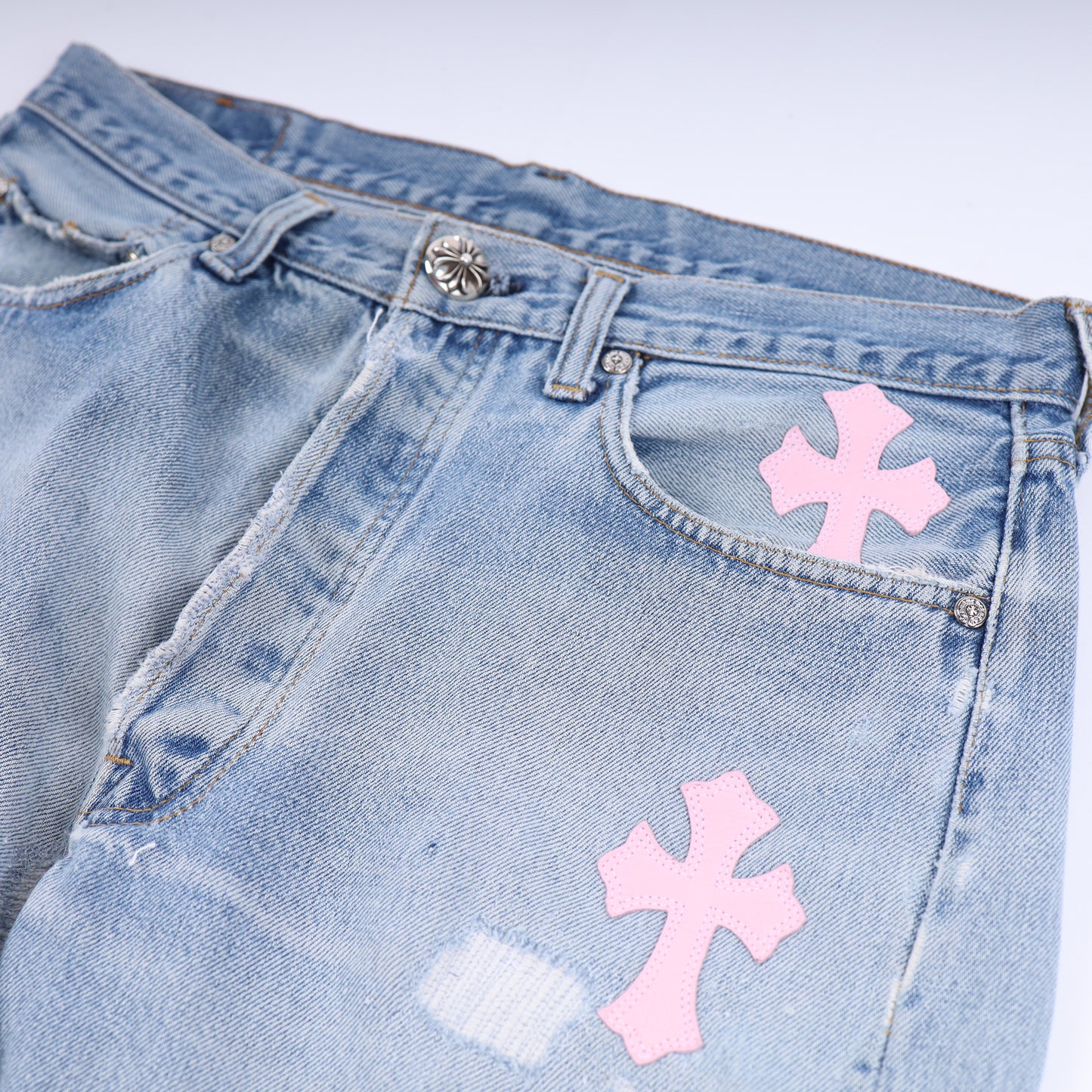 PINK CROSS PATCH 501 LEVI'S DENIM