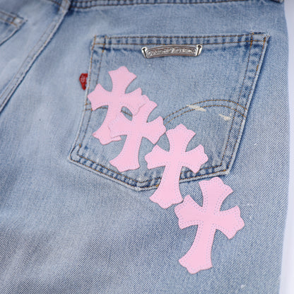 PINK CROSS PATCH 501 LEVI'S DENIM