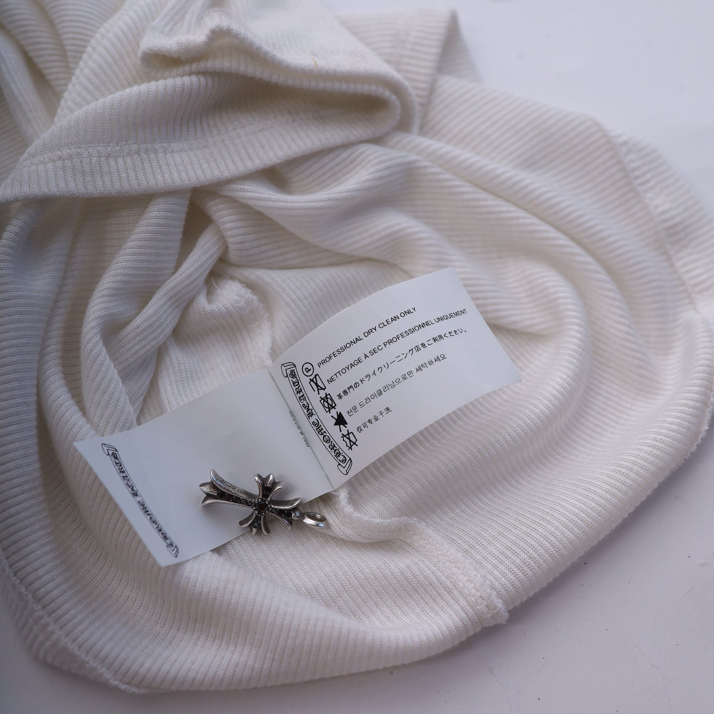 Chrome Hearts Womans White  SCRIPT Long White Dress