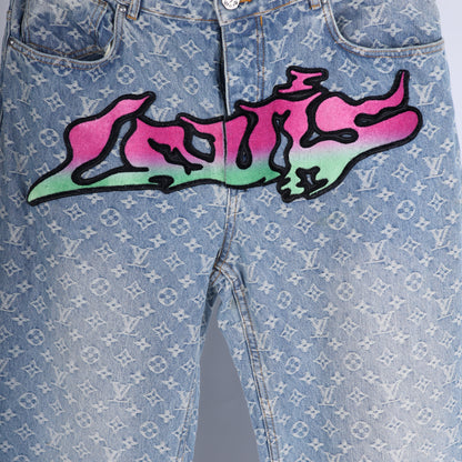 LOUIS VUITTON GRAFFITI DENIM SZ 33