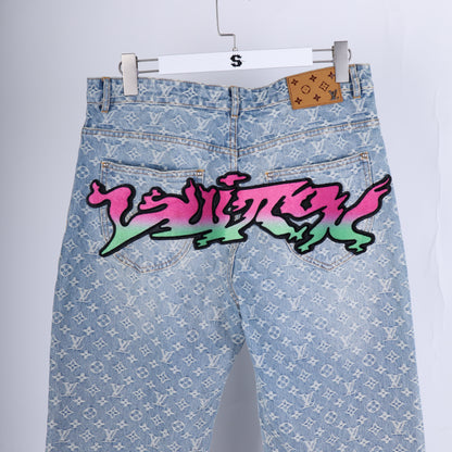 LOUIS VUITTON GRAFFITI DENIM SZ 33