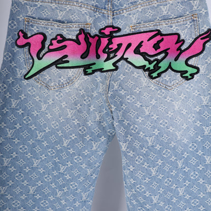 LOUIS VUITTON GRAFFITI DENIM SZ 33