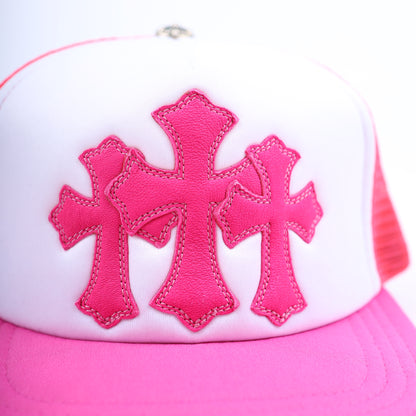 PINK TRIPLE CROSS CEMETERY TRUCKER HAT