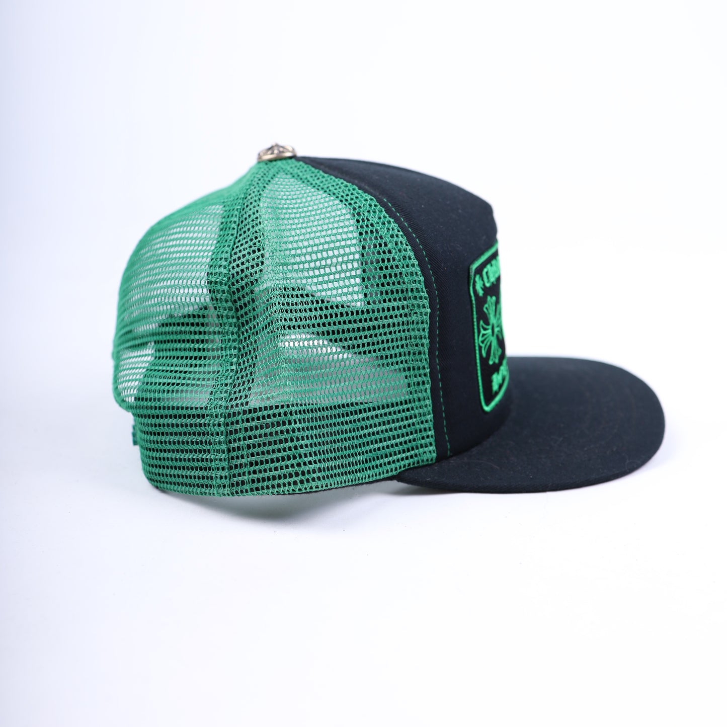 CHROME HEARTS GREEN HOLLYWOOD TRUCKER HAT