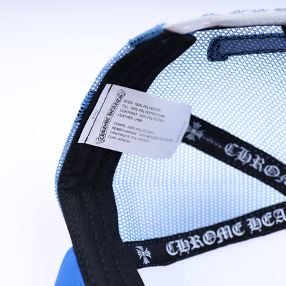 CHROME HEARTS BABY BLUE TRIPLE CROSS TRUCKER HAT
