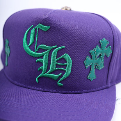 CHROME HEARTS PURPLE/GREEN CH PATCH HAT