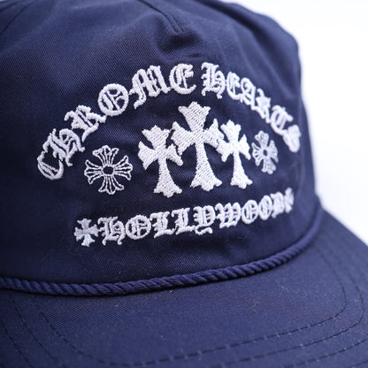 NAVY TRIPLE CROSS CAMP HAT CHROME HEARTS HOLLYWOOD