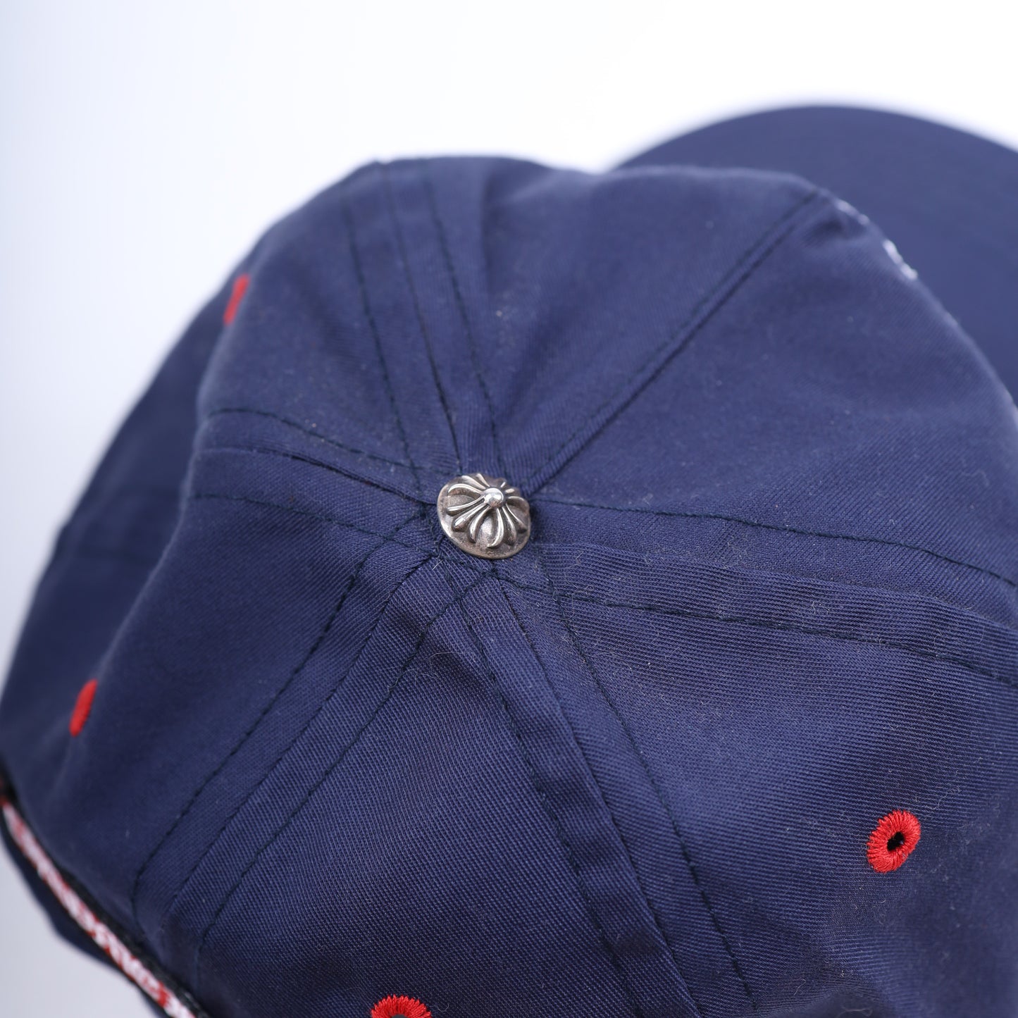 NAVY TRIPLE CROSS CAMP HAT CHROME HEARTS HOLLYWOOD