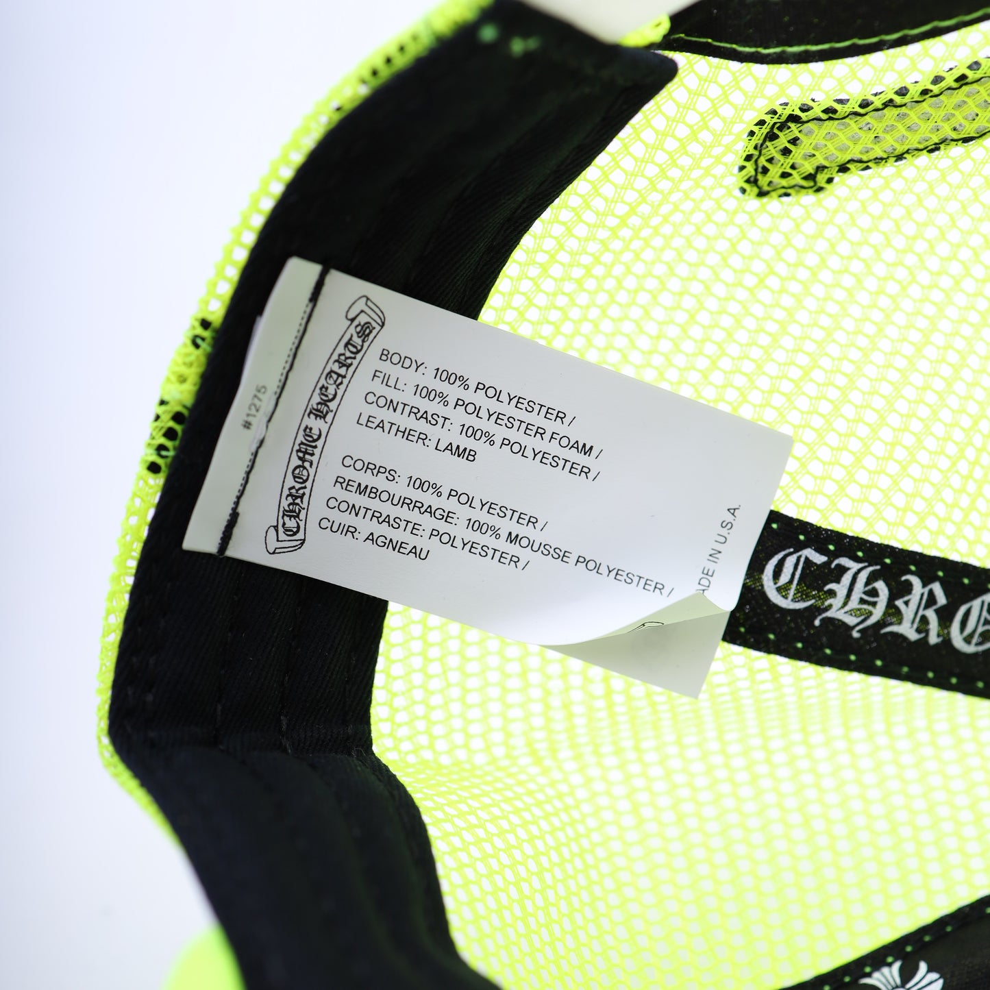 NEON GREEN TRIPLE CROSS CEMETERY TRUCKER HAT