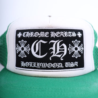 CHROME HEARTS GREEN MESH HOLLYWOOD TRUCKER HAT