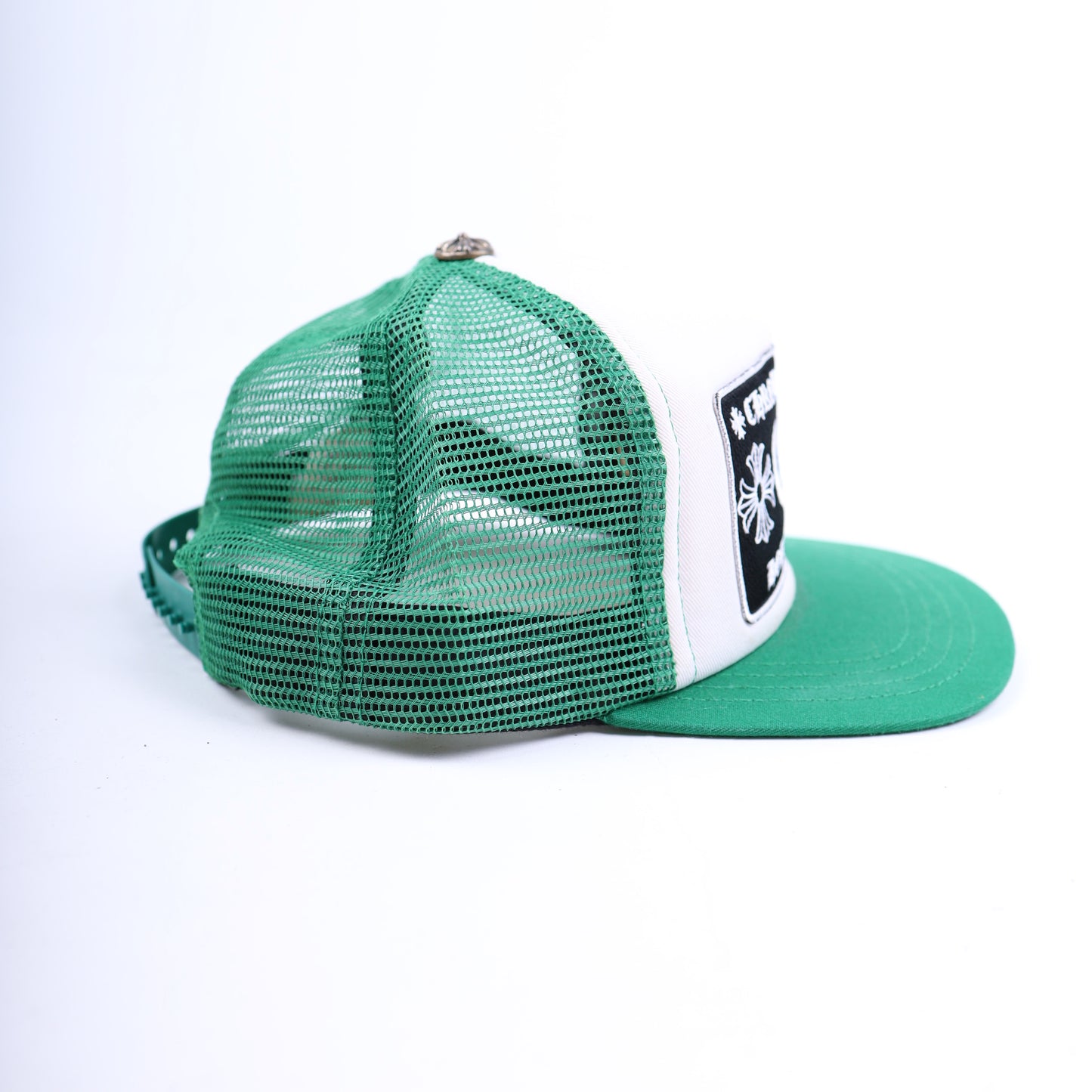 CHROME HEARTS GREEN MESH HOLLYWOOD TRUCKER HAT