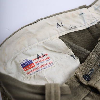 GREEN 1950S TRUE VINTAGE WORK PANTS
