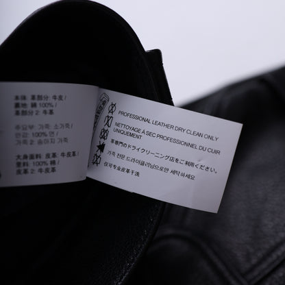 CHROME HEARTS BLUE FLEUR ST. BARTHS EXCLUSIVE LEATHER PANTS