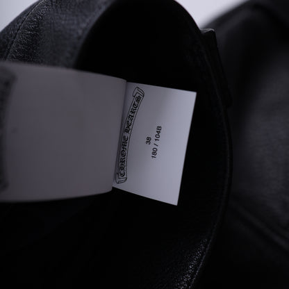 CHROME HEARTS BLUE FLEUR ST. BARTHS EXCLUSIVE LEATHER PANTS