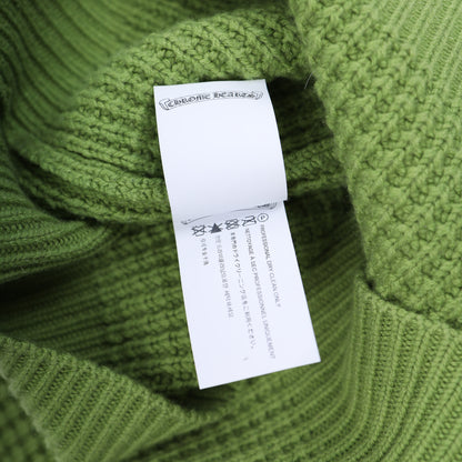 CHROME HEARTS GREEN CASHMERE ZEBRA PATCH SWEATER