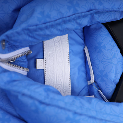 CHROME HEARTS BLUE PLUS MONOGRAM DOWN PUFFER JACKET