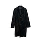 CHROME HEARTS BLACK SUEDE FLOODED TRENCH COAT/PEACOAT