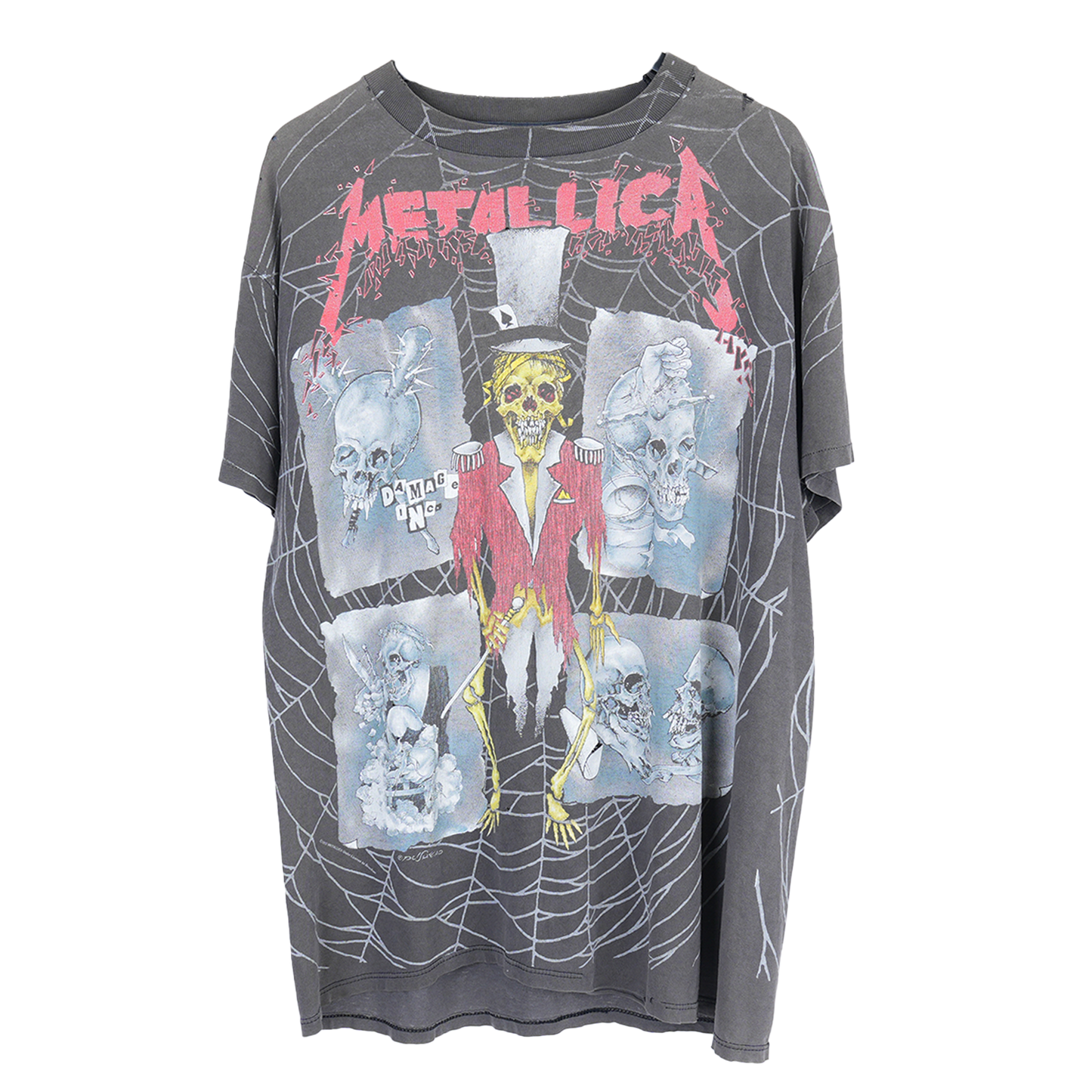 VINTAGE THRASHED FADED METALLICA RING MASTER AOP TEE