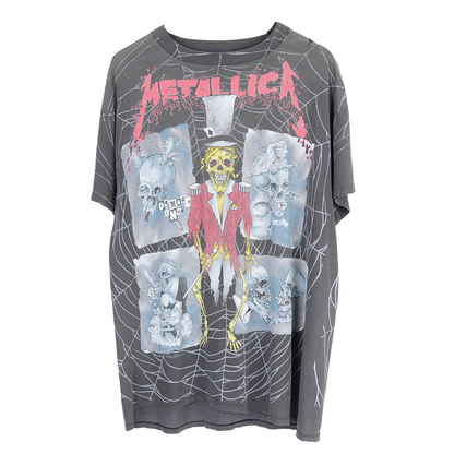 VINTAGE THRASHED FADED METALLICA RING MASTER AOP TEE
