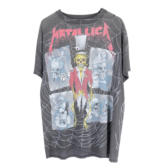 VINTAGE THRASHED FADED METALLICA RING MASTER AOP TEE