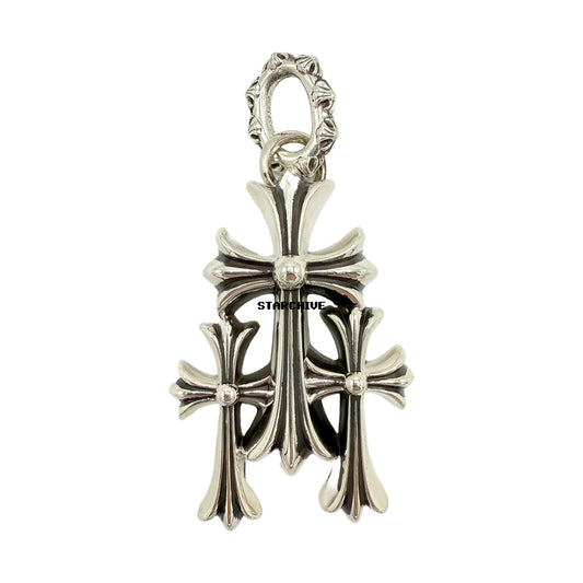 CHROME HEARTS LARGE TRIPLE CROSS PENDANT CHARM NEW