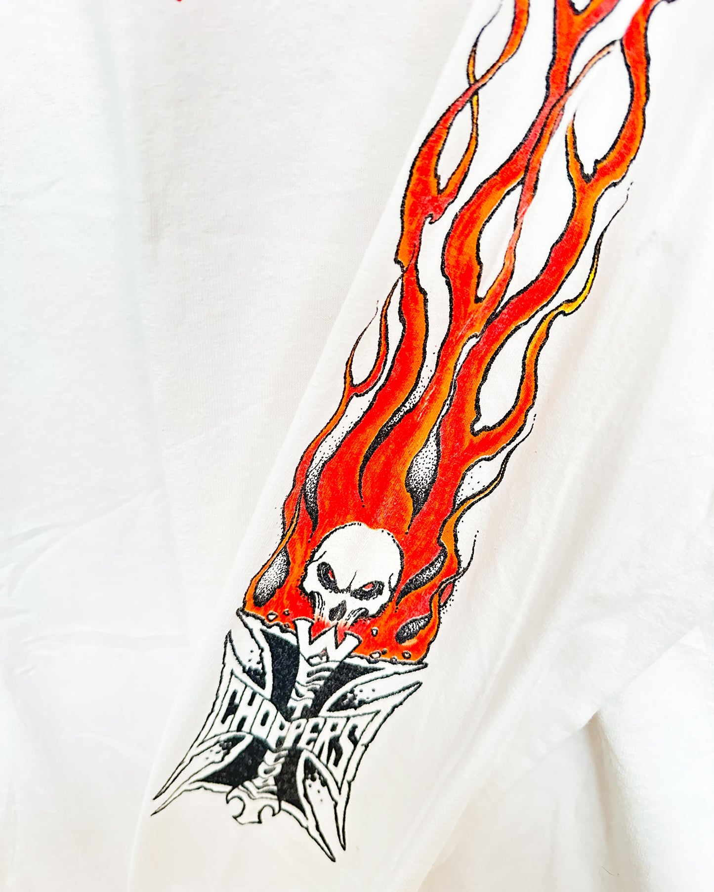 WCC WEST COAST CHOPPERS WHITE FLAME LOGO LONG SLEEVE