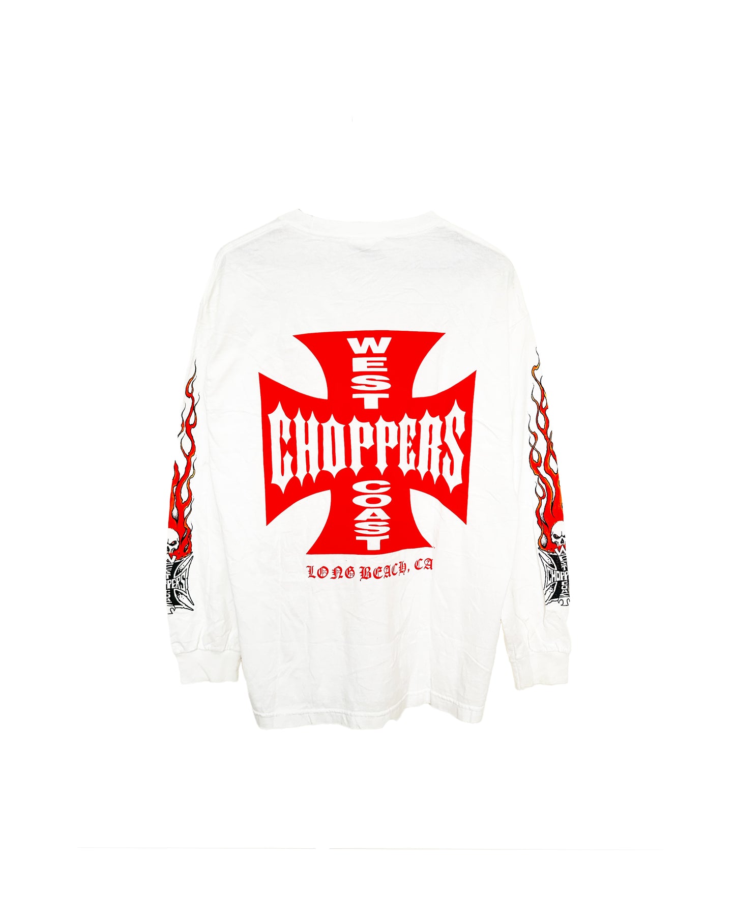 WCC WEST COAST CHOPPERS WHITE FLAME LOGO LONG SLEEVE