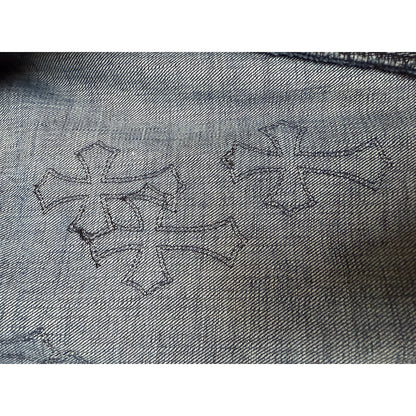Chrome Hearts Black, White & Brown Patch blue Denim Jeans