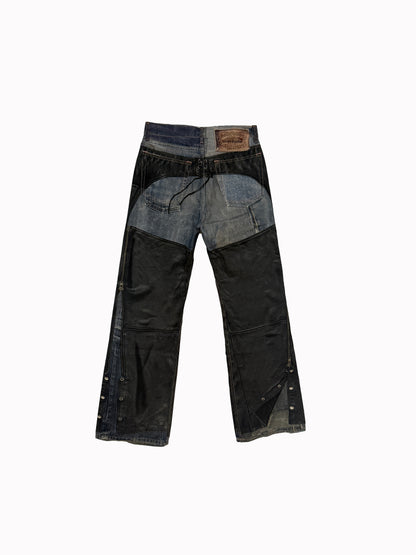 Acne Studios Trompe l'Oeil Faux Leather Chaps Jeans