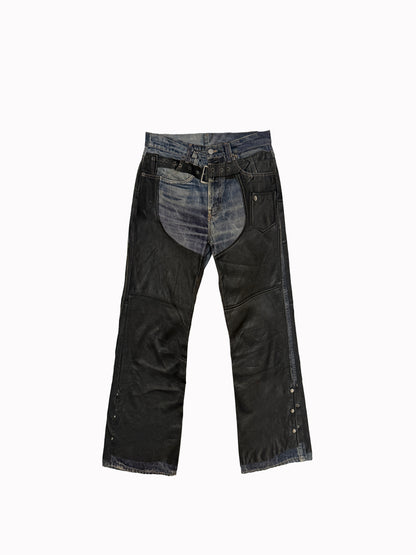 Acne Studios Trompe l'Oeil Faux Leather Chaps Jeans