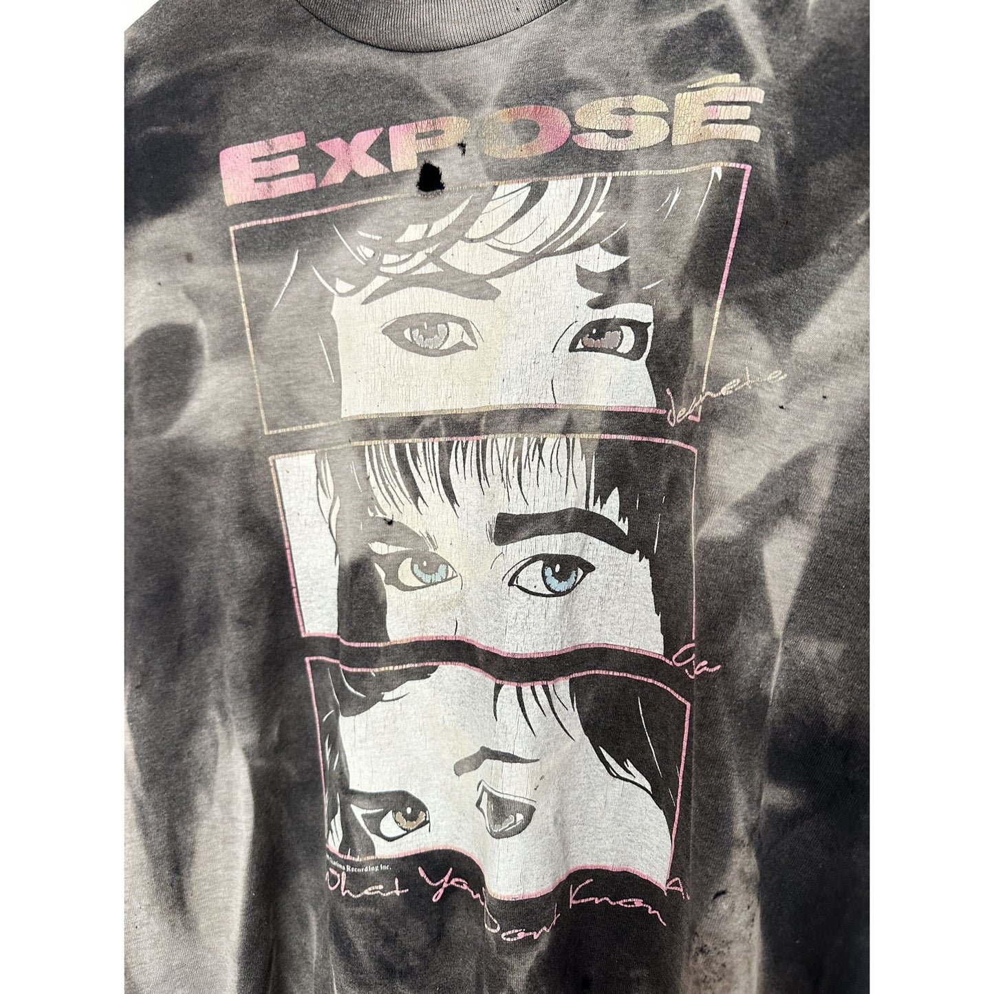 VINTAGE 1989 EXPOSE WHAT YOU DON'T KNOW THRASHED FADED TEE