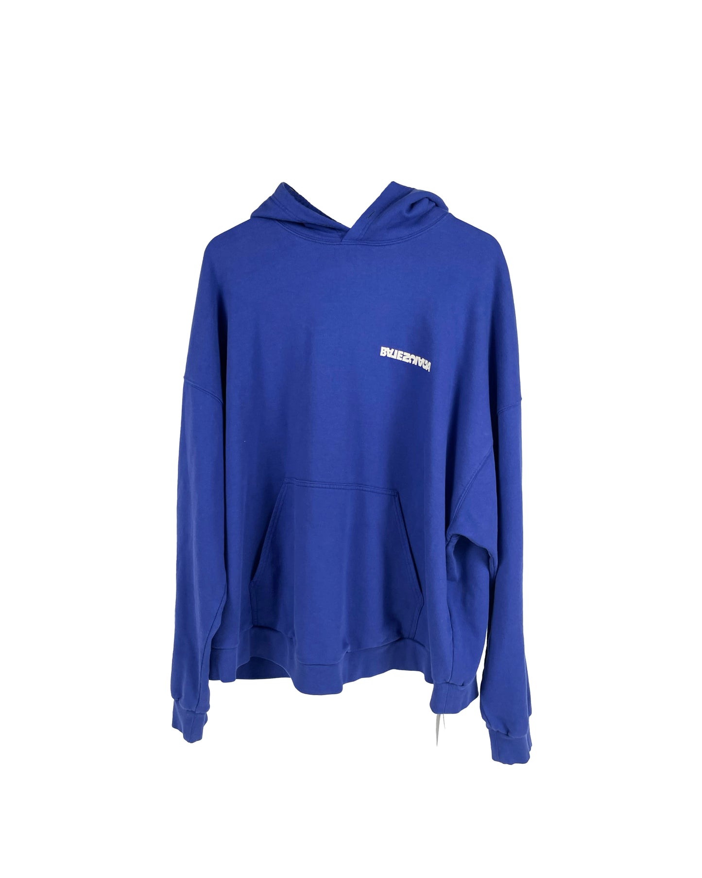 Balenciaga Indigo Blue Inverted Lettering Hoodie 2022