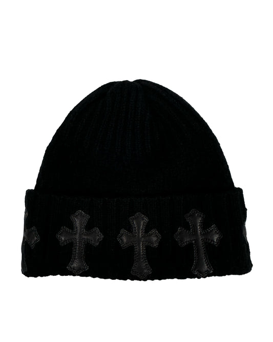 FLOODED BLACK CROSS BED HEAD BEANIE