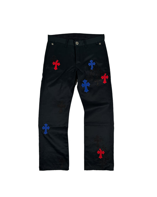 RED/BLUE CROSS PATCH NAVY SKATER CHINOS