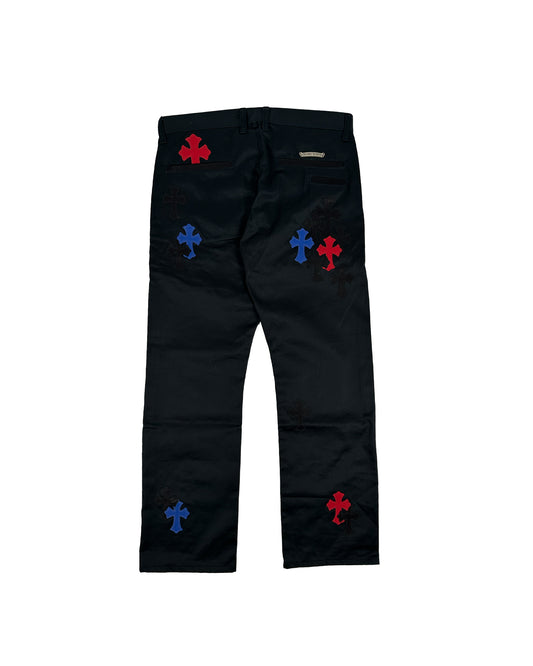 RED/BLUE CROSS PATCH NAVY SKATER CHINOS