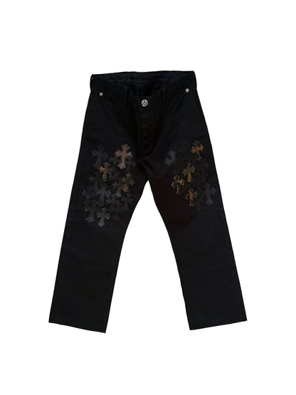 Chrome Hearts Army Camo Cross Patch Black Chino Pants