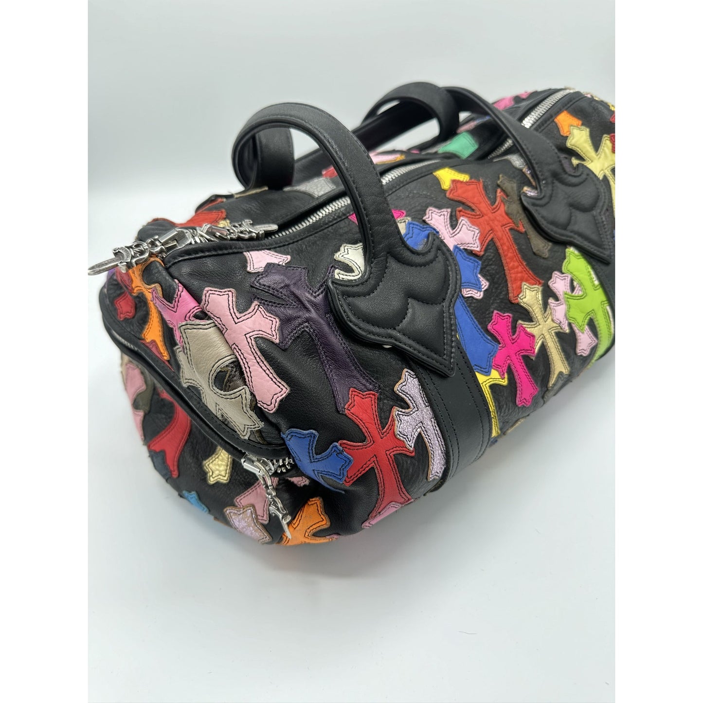 CHROME HEARTS MULTICOLOR CROSS PATCH DUFFLE BAG