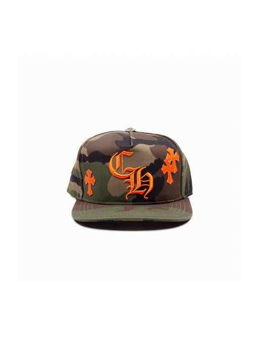 CHROME HEARTS CAMO CROSS PATCH ORANGE HAT