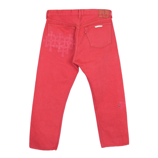 CHROME HEARTS RED PATCH LEVIS DENIM